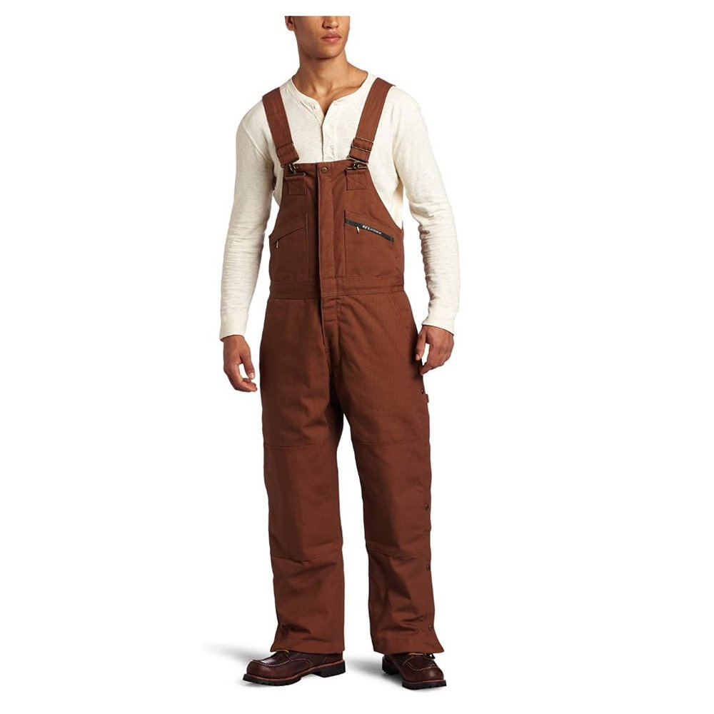 NWoT Key Apparel Men's Insulated Duck Bib Overall Brown Size $130 L Short CC023